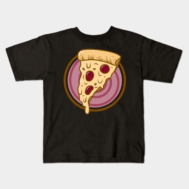 Soggy Microwave Pepperoni Pizza Kids T-Shirt by InkyArt